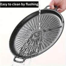 360度均匀加热,易于清洁的设计,适用于电磁炉和煤气炉,厚实耐用的不粘涂层,加热均匀,适合家庭和户外烧烤,韩式铁板烧-适合健康烧烤 - 彩色 - 查看 12