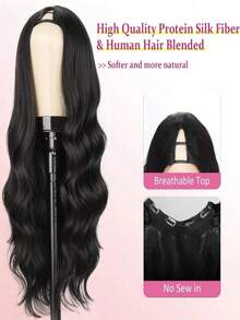 V Part Wigs Human Hair For Women Body Wave Wigs Human Hair Upgrade U Part Wigs No Glue No Leave Out 250 Density Brazilian Human Hair Beginner Friendly Natural Color 40inch - Natural Black - View 4