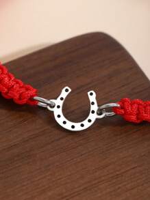ZIRUISP 1pc Simple U-Shaped Horseshoe Bracelet Handmade Adjustable Chain For Women Fashionable Charm Jewelry Best Friends Family And A Gift For A Brave Girl