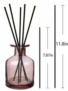 50pcs Rattan Reed Diffuser Sticks, Suitable For Home, Office, Hotel Spa, Essential Oil Fragrance Diffuser Reeds, 20cm X 3mm (Natural Color, Black)