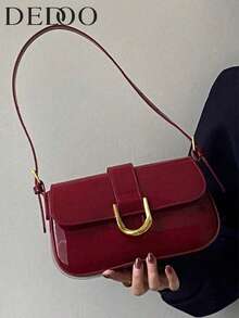 Nuevos bolsos de otoño e invierno, nuevo bolso de mensajero de alta gama con hebilla de herradura debajo del brazo, estilo jovial, pequeño francés de crowdsourcing