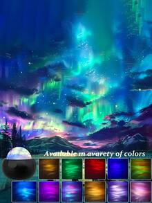 1 Stück Aurora Borealis Sternenhimmel Projektionslampe, 16 Farbmodi romantisches Tanzlicht, erstelle deine eigene Bühne, Schlafzimmer, Party, Geburtstag, Festival Geschenk mit bunter Aurora Borealis, traumhafte Schönheit, geeignet für alle Anlässe