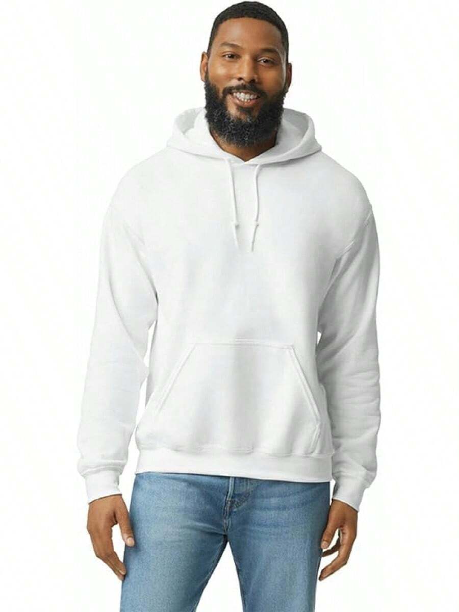 Adult Fleece Hoodie Sweatshirt, Style G18500, Multipack - Trắng (gói 2 cái) - Xem 1