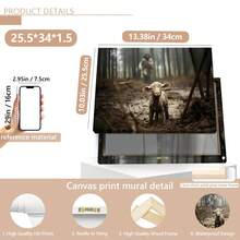 1 幅基督将拯救羔羊墙面艺术帆布印刷品,经典墙面艺术,适合客厅、卧室、厨房装饰,可选画框 - 彩色 - 查看 13