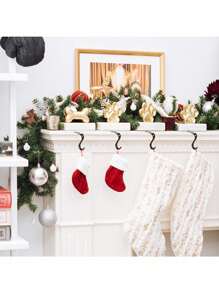 Crochets de suspension de Noël, crochets de décoration de Noël, crochets pour sapin de Noël, petits crochets en métal pour ornements, crochets en forme de S pour décoration de Noël, décoration de scène, décoration de chambre, décoration de maison, décoration de fête de Noël, décorations de Noël