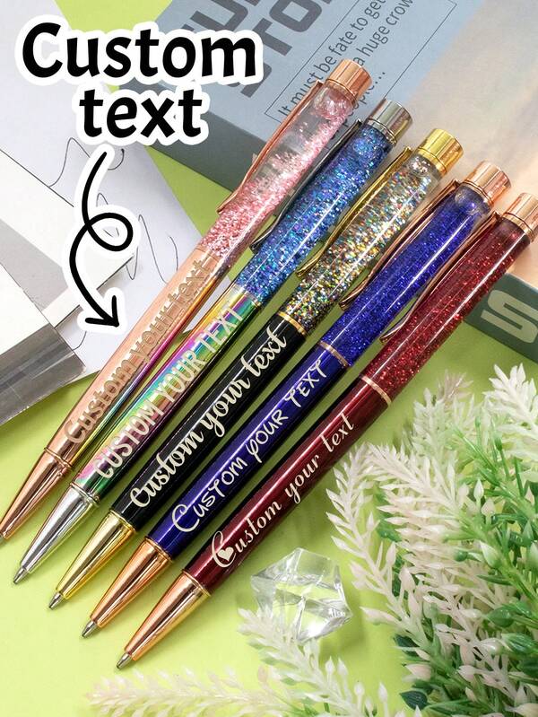 Custom Quicksand Ballpoint Pen With Text,Back To School Supplies For Kids,Personalized Teacher Pens,Customized Color Flash Gel Pens,Customizable Text Writech Pens,Rotating Core With Ink Core,Creative Quicksand Pen,Birthday Gifts,Teacher's Day,Back To School Supplies,College Essentials,Anniversary,Kids,Student,Friends,Men,Women,Work