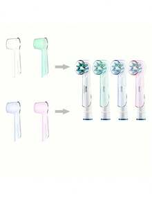 1/5/10pcs Electric Toothbrush Head Covers Dust Cover Toothbrush Cover Protective Sleeve Toothbrush Cap Reusable Toothbrush Head Covers To Keep Dust Away Dual Clean Trizon Pulsonic SR 12A 18A Replacement Brush Heads For Travel Camping Family School Cleaning Supplies Cleaning Tool Household Gadgets(Transparent)