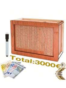 1 Salvadanaio in legno, Barattolo di risparmio in legno, Barattolo di risparmio in legno con contatore monete, Salvadanaio in legno adatto per ragazzi e ragazze, decorazione domestica creativa, divertente assemblaggio fai-da-te, coltivare l'abitudine al risparmio, regalo per gli amici (colore casuale), per forniture scolastiche, ritorno a scuola