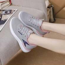 2025 HOT NEW Women's Air Mesh Sneakers 2025 Spring Summer New Soft Sole Lightweight Casual Running Shoes Flat ≤1cm Fashion - Black - View 6