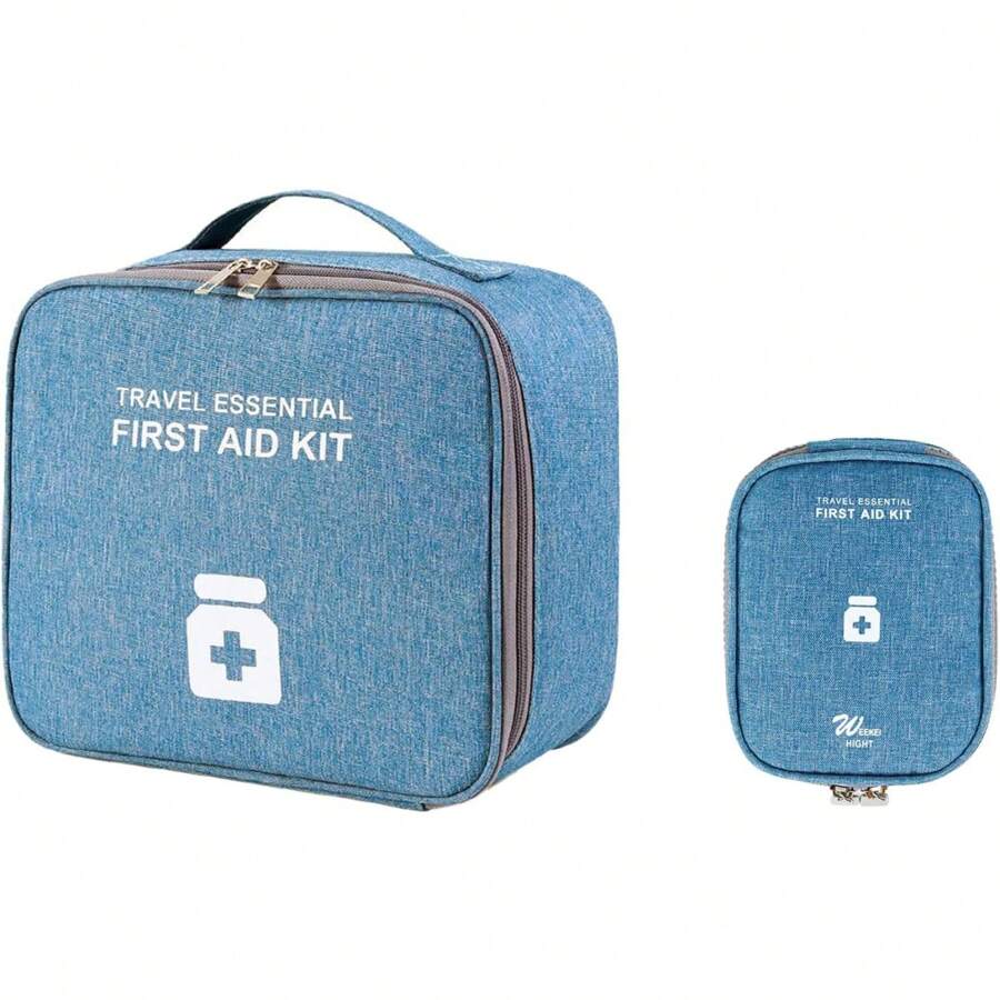 Set de 2 bolsas de primeros auxilios vacías, bolsa de medicina de viaje, bolsa organizadora de suministros médicos, kit portátil para viajes, automóvil, hogar, campamento, oficina, senderismo, actividades al aire libre para bolsa de equipo de emergencia