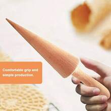 Pizzelle Roller Molds Waffle And Krumkake Cone Shaper 8.6 Inch Wooden Pastry I Cream Cone Molds For DIY Tools Dessert Cooking