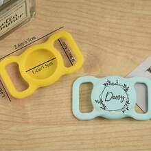 1 peça de capa de silicone personalizada para Airtag, suporte para coleira de animal de estimação, suporte para etiqueta de endereço de animal de estimação gravado, presente personalizado para cão e gato de estimação
