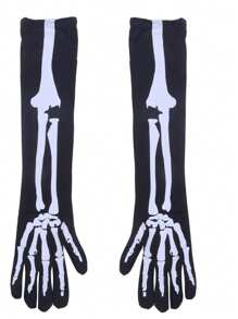 1pair Claw Gloves - Skeleton Hand Design Halloween Costume, Pull-On Closure For Cycling, Skiing, Costume Parties - Cold Weather Gloves For Men & Women (Halloween, Valentine's, Easter) - Spooky Gothic Accessories, Halloween Clothes