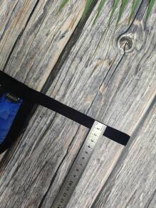 DomiGe 1 件性感内衣，蓝色弹力网眼低腰单肩带性感男士丁字裤