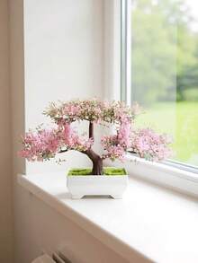 2/4pcs Artificial Realistic Artificial Bonsai Tree In Small Pot With Plastic Cement Pots For Home Table Decoration Decoration Garden Arrangement Ornaments, Simulation Tree, Artificial Plants, Decoration, Room Decoration, Christmas Decrations, Bedroom Decoration - Multicolor - View 10