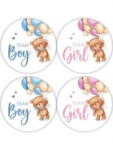 80pcs Gender Reveal Stickers For Boy Or Girl - A Set Of 80 Beautifully Designed Labels Suitable For Baby Shower And Gender Reveal Parties - Multicolor - View 1