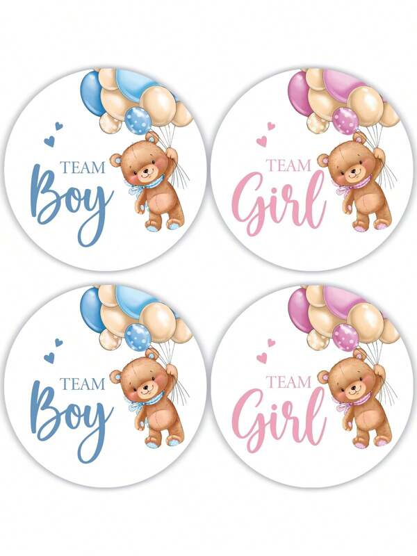 80 Pcs Team Boy Or Girl Stickers, Gender Reveal Stickers Boy Or Girl - Set Of 80 Beautifully Designed Labels For Baby Showers And Gender Reveal Parties