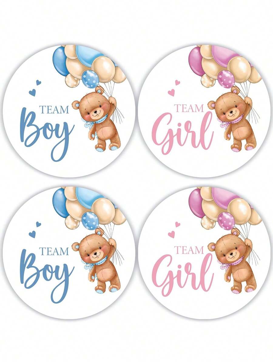 80pcs Gender Reveal Stickers For Boy Or Girl - A Set Of 80 Beautifully Designed Labels Suitable For Baby Shower And Gender Reveal Parties - Multicolor - View 1