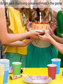 10/20/50/100pcs Vibrant Multicolored Paper Cups - Perfect For Hot & Cold Drinks, Ideal For Weddings, Picnics, BBQs, Travel & Events, Uncoated Party Supplies, Bbq Party Supplies ,Vibrant Party Cups,Reusable Party Supplies, Pink - Home Party Supplies For Cold Drink Coffee Festival Celebration - Multicolor - View 4