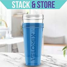2 Pack 28oz Fitness Shaker Bottles With Stainless Steel Whisk Balls, Leakproof Protein Mixer Cup For Gym Workout School Travel, Includes Cleaning Brush & Wide Mouth Design For Easy Mixing - 7)藍色/透明 - 查看 6
