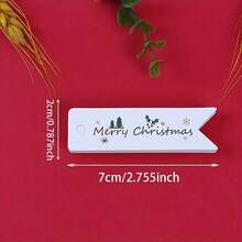 50/100pcs Christmas Gift Tags, Merry Christmas Cards, Holiday Paper Arts, Personalized, Christmas Party, Scene Decor For Any Recipient, English Text, Arts & Crafts Supplies - Multicolor - View 3