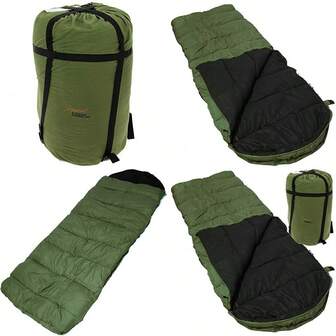 5 SEASONS WARM DYNAMIC SLEEPING BAG WITH HOOD CARP FISHING CAMPING HUNTING