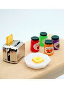 Máquina de Pão em Miniatura para Casa de Bonecas Escala 1:12 Cena de Cozinha em Miniatura Simulação Acessório de Eletrodoméstico de Alimentos Decoração de Casa