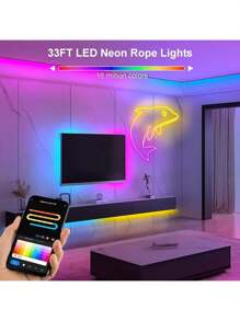 RGB Flexible Neon Light Strip, USB Powered With Remote Control, Multi-Color Switching, DIY For TV Backdrop, Living Room Decor, Gaming Room, Christmas & Halloween Decoration