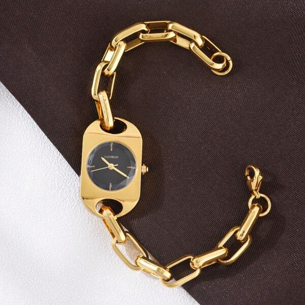 ASHINUO 1 Stück Damen Luxus Nischen 2025 Neue Mode Minimalistische Cut Out Kette Damen Armbanduhr, Täglicher Gebrauch, Geschenkbox enthalten
