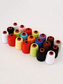 خيط خياطة صناعي قوي 20 لفة/3 ، خيط بولي إستر عالي الجودة للجلد والكانفاس والجينز (300 متر/لفة)، نهاية ناعمة مقاومة للانقطاع للماكينات والخياطة اليدوية