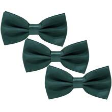 carahere 3pcs Men's Bow Ties Set, Black, Navy Blue, Light Blue, Dark Green Solid Color Pre-Tied Adjustable Bow Ties, Suitable For Formal Occasions, Casual Parties, Weddings, Tuxedos, For Adult Men Or Teenagers 13 Years Old And Above