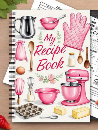 1 Stück Rezeptheft Logbuch, persönliches leeres Rezeptheft, das Rezeptheft zum Aufschreiben Ihrer eigenen Rezepte, Scrapbooking Bastelbedarf