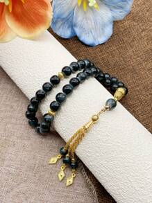 1pc 33pcs Glass Bead Classic Steady Bracelet, Suitable For Men's Daily Wear