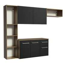 Mueble Cocina Compacto 180cm Easy Madesa Marron/negro - Negro - Ver 9