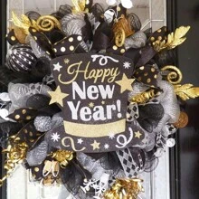 1/2 Rolls Deco Mesh Ribbon - 10inch X 30 Feet Each Roll Metallic Foil Mesh Ribbon For Wedding, Birthday,Halloween, Thanksgiving, Christmas, New Year DIY Gift Decorationand Home Decorating