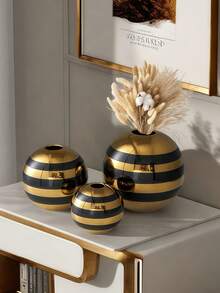 1个镀金陶瓷花瓶，家居装饰摆件，工艺品，花盆，水培花瓶，房间装饰，礼品，玻璃花瓶 - 蜜蜂圓球 - 查看 6