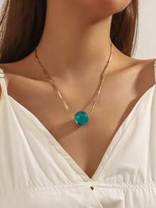 1 件波西米亚风格塑料云多色几何珠手工不对称链项链、礼物和日常佩戴 - 手工鏈條珠項鍊 - 查看 14