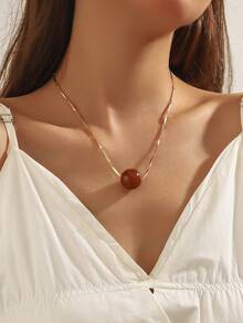 1 件波西米亚风格塑料云多色几何珠手工不对称链项链、礼物和日常佩戴 - 手工鏈條珠項鍊 - 查看 19