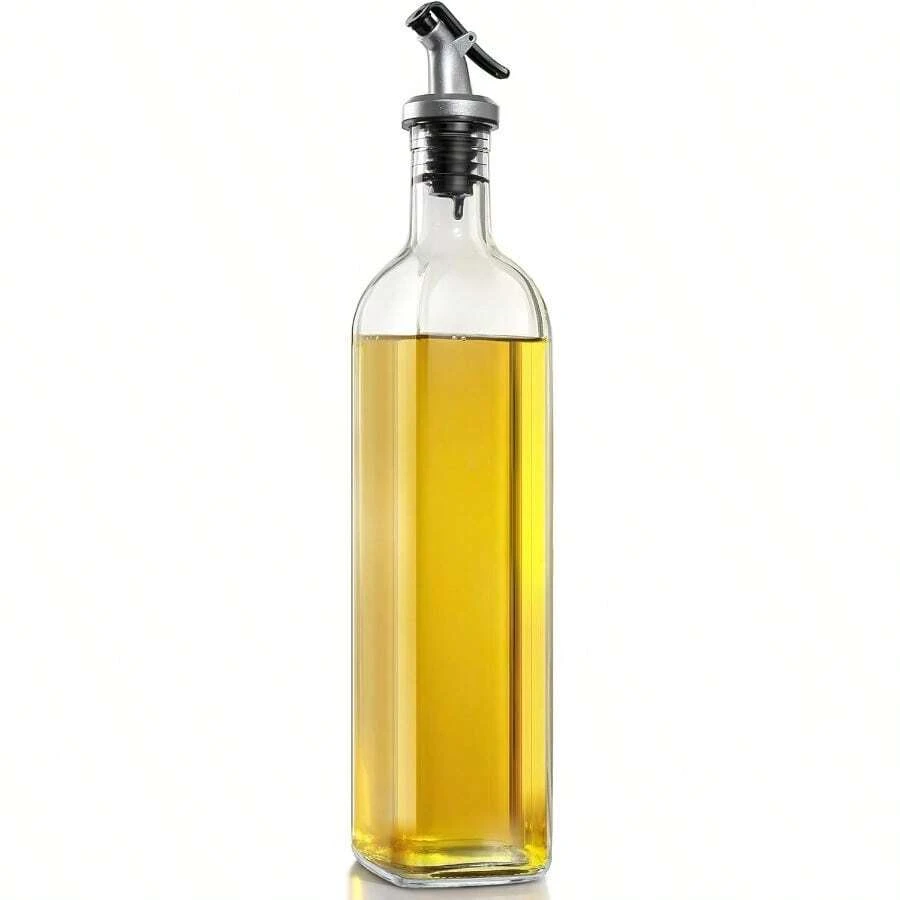 GMISUN Olive Oil Dispenser Set 4 Pack Glass Oil Bottle 17oz Cooking Soy Sauce Container Cruet With Plastic Spout Funnel And Labels Clear - Clear+17 Ounces - View 1