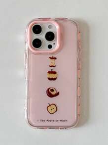 Funda de teléfono con colgante de manzana rosa de estilo coreano Ins, adecuada para iPhone 16 Pro Max/iPhone 15, nuevo modelo de mujer 14, 16 personalizado 13 de alta gama 15 Pro a prueba de golpes 14 Pro/12/11 Funda protectora