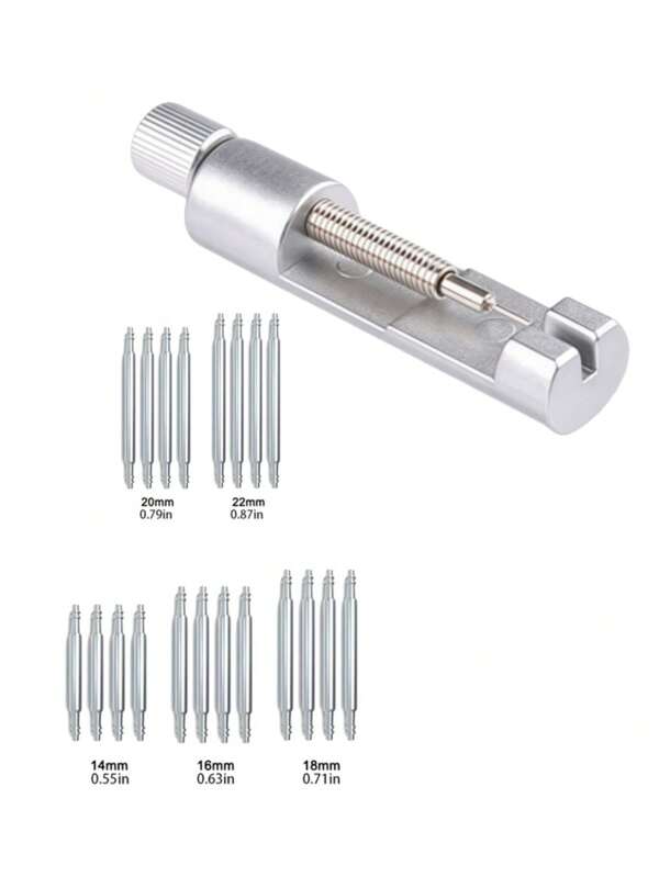 1pc Steel Watch Band Remover + 4 Raw Ears Each Of 14-22mm,Adjust The Watch Strap,Watch Strap Repair And Removal Tools,Watch Chain Disassembly, Strap Removal Tools For Shortening Watch Strap Adjustment