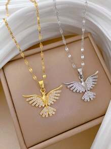 1pc Women's Phoenix Pendant Necklace, 316L Stainless Steel Necklace, Fashion Jewelry Gift - Phoenix Necklace - View 1