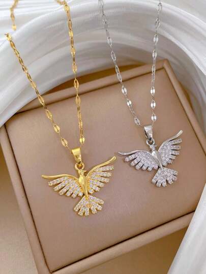 1 st Phoenix-hängehalsband för kvinnor, halsband i 316L rostfritt stål, modesmycken, present