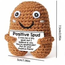 1pc Bees, Eggs, Raccoons, Frogs, Hamsters, Potatoes, Hand-Woven Plush Doll Ornaments With Positive Energy Can Be Given As Small Gifts To Friends And Family. Lovely Knitted Toy Ornaments Are Very Suitable For The Living Room And Desk At Home