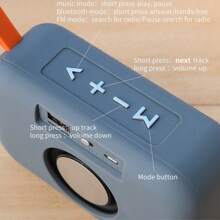 سماعة بلوتوث لاسلكية بسعة بطارية 500 ملي أمبير، راديو FM محمول صغير مقاوم للماء، صندوق صوت صغير مع مكبر صوت فرعي، مكبر صوت موسيقى للكمبيوتر وال- AUX، سماعة قابلة للشحن للاستخدام الخارجي مع وظيفة الاتصال، هدية قماشية إبداعية