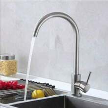 1pc High Quality Stainless Steel Kitchen Faucet, Kitchen Sink Cold & Hot Water Tap, 360° Swivel Splash-Proof Faucet, Bathroom Sink Stainless Steel Tap
