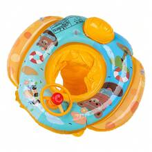 1pc Inflatable Aircraft Seat Cushion, With Steering Wheel, Children's Floating Aircraft Seat For Swimming Pool Parties And Other Scenarios - Multicolor - View 23