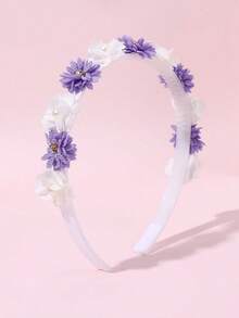 1 件 Pactorale 女孩花朵发带，女孩白色和绿色花朵头带，适合日常、外出、夏季派对，女孩优雅发饰 - 花朵髮箍 - 查看 2