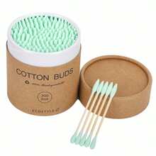 300/200pcs Double-Headed Colorful Makeup Remover Cleaning Swabs, Disposable Kraft Paper Box Bamboo Plastic Paper Cleaning Swabs, High Quality Cleaning Swabs, Natural Cleaning Swabs, Organic, Ear Wax Removal Double-Tipped Cleaning Swabs - Multicolor Style 2 - View 24