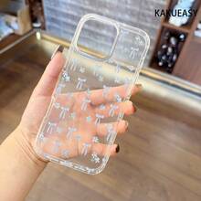 Funda para teléfono Linda Flor Arco Estilo universitario Estético Teléfono transparente 16, 15 14 13 12 11 Pro X XSMAX Teléfono transparente Cumpleaños Damas Hermana Chica adolescente Cosas de moda - transparente - Ver 6